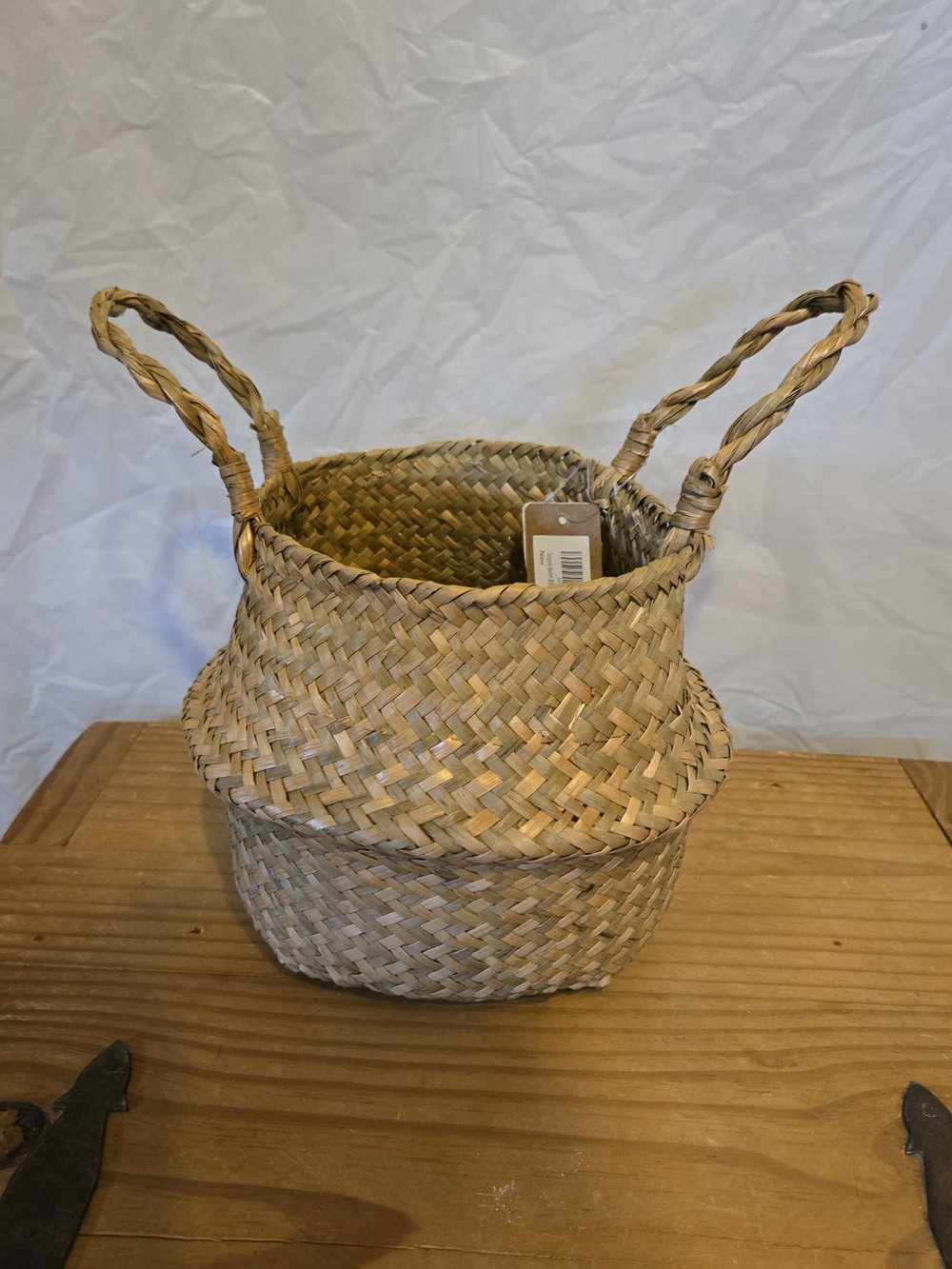 DOKOT Handwoven Natural Seagrass Basket with Handles - Natural